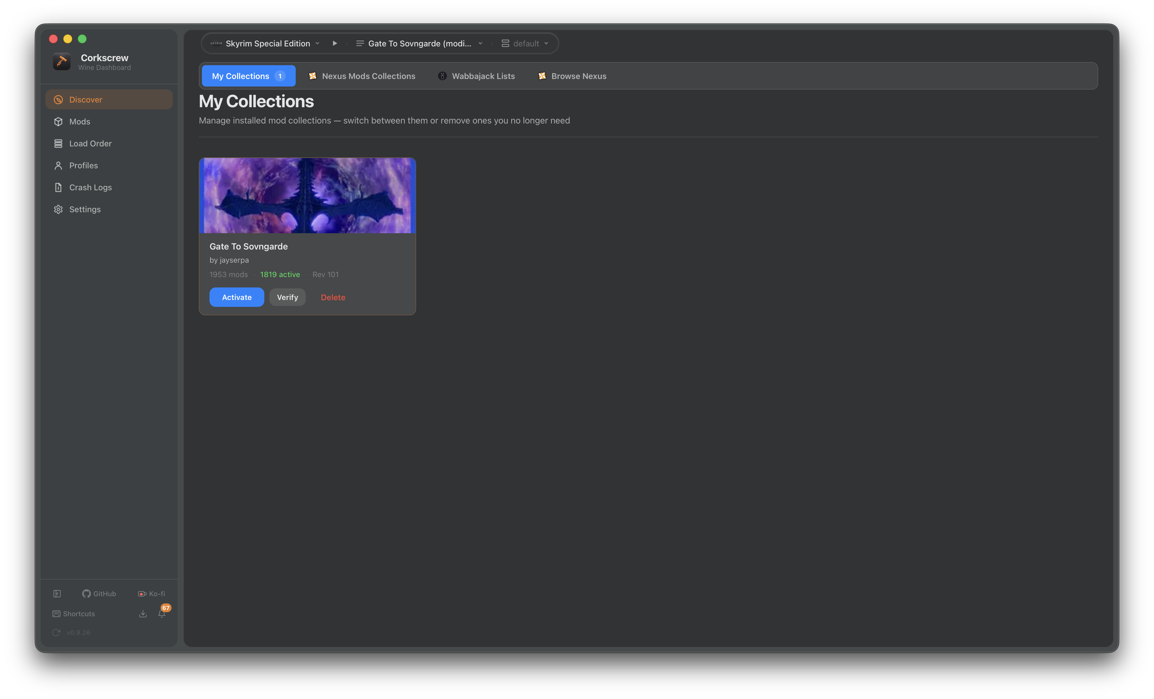 Corkscrew collections view